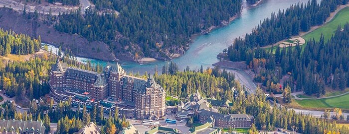 Overlooking Banff from the Sulphur Mountain Gondola Terminal