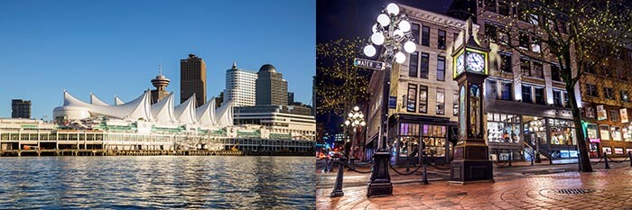 Canada Place Sails | Steam Clock at Gastown