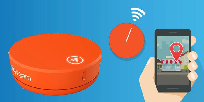 Solis Skyroam Hot Spot Device on blue background