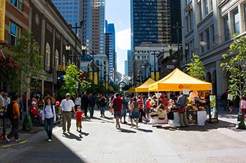 Pedestrians on Stephen Avenue Calgary